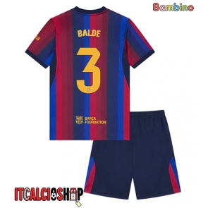 Barcelona Alejandro Balde #3 Prima Maglia Bambino 2026-27 Manica Corta (+ Pantaloni corti)